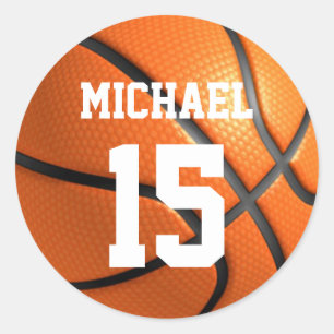 Basketball Your Name Classic Round Sticker