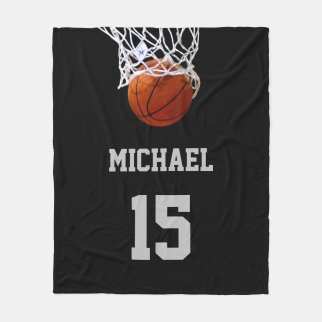 Basketball Your Name Fleece Blanket (Front)