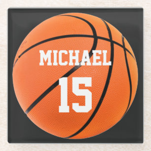 Basketball Your Name Glass Coaster