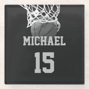 Basketball Your Name Glass Coaster
