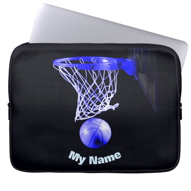Basketball Your Name Laptop Sleeve (Front)