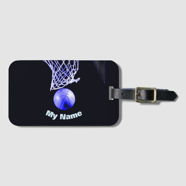 Basketball Your Name Luggage Tag (Front Horizontal)