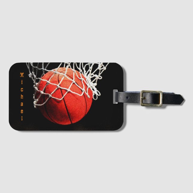 Basketball Your Name Luggage Tag (Front Horizontal)
