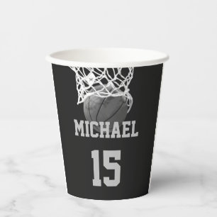 Basketball Your Name Paper Cups