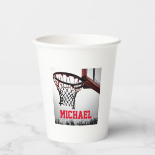Basketball Your Name Paper Cups