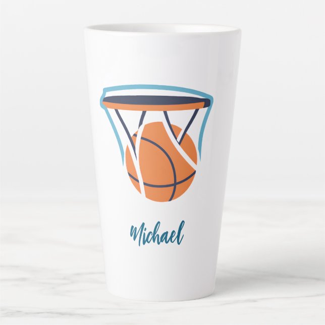 Basketball Your Name Personal  Latte Mug (Front)