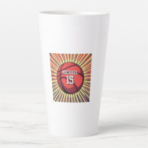 Basketball Your Name Pop Art Latte Mug