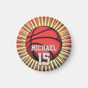 Basketball Your Name Pop Art Magnet