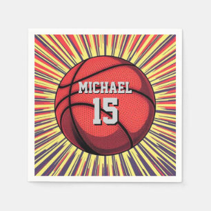 Basketball Your Name Pop Art Napkin