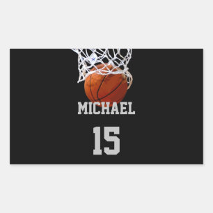Basketball Your Name Rectangular Sticker