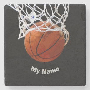 Basketball Your Name Stone Coaster