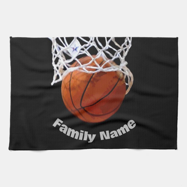 Basketball Your Name Tea Towel (Horizontal)
