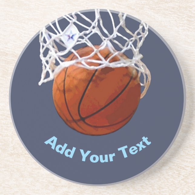 Basketball Your Name Text Message Slogan Custom Coaster (Front)