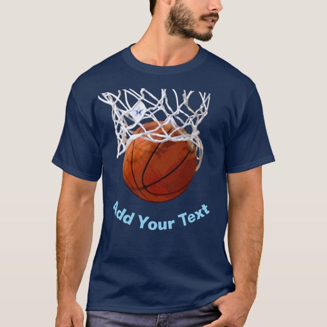 Basketball Your Name Text Message Slogan Custom T-Shirt (Front)