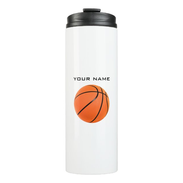 Basketball Your Name Thermal Tumbler (Front)