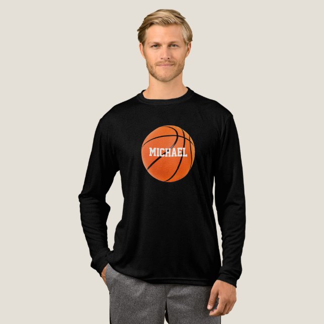 Basketball Your Name Tri-Blend Shirt (Full Front)