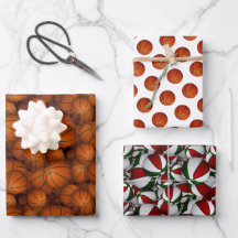 basketballs pattern Christmas or any occasion