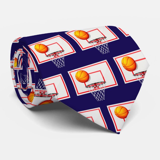 Basketballs Pattern | Sport Gifts Tie (Rolled)