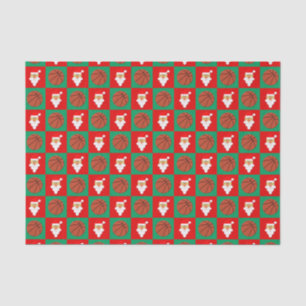 Basketballs & Santa Basketball Fan Christmas Gift Tissue Paper