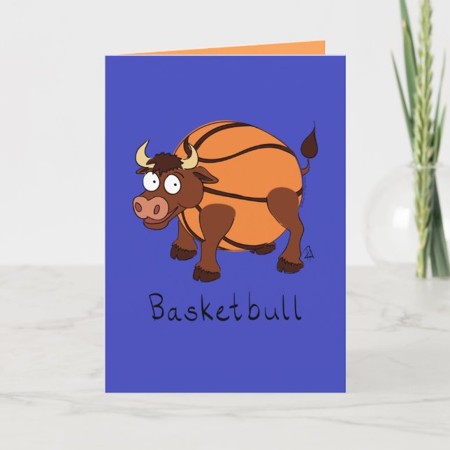 Basketbull - Funny Basketball Bull Card (Front)