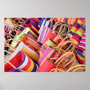 Baskets For Sale At Market Poster