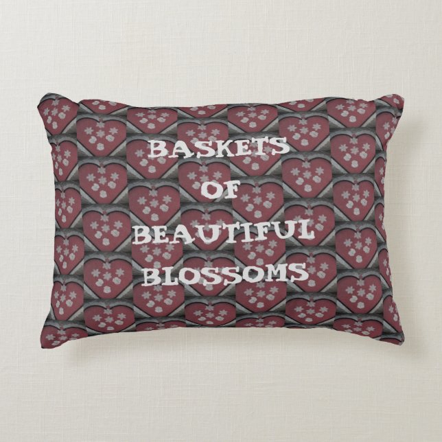 Baskets Of Beautiful Blossoms Decorative Cushion (Front)