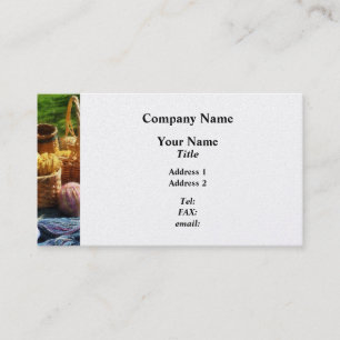 Baskets of Yarn at Flea Market - Platinum Business Card