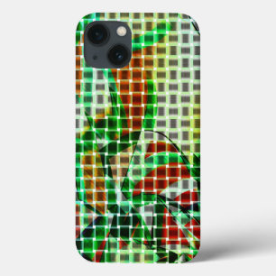 Baskets style upon green curved ribbons iPhone 13 case