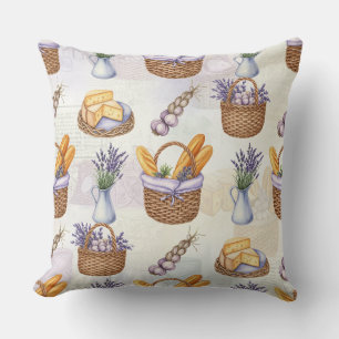  Baskets with Bread and Cheese by Natasha Us   Cushion