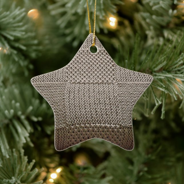 Basketweave Patchwork Knit by Shirley Taylor Ceramic Tree Decoration (Tree)