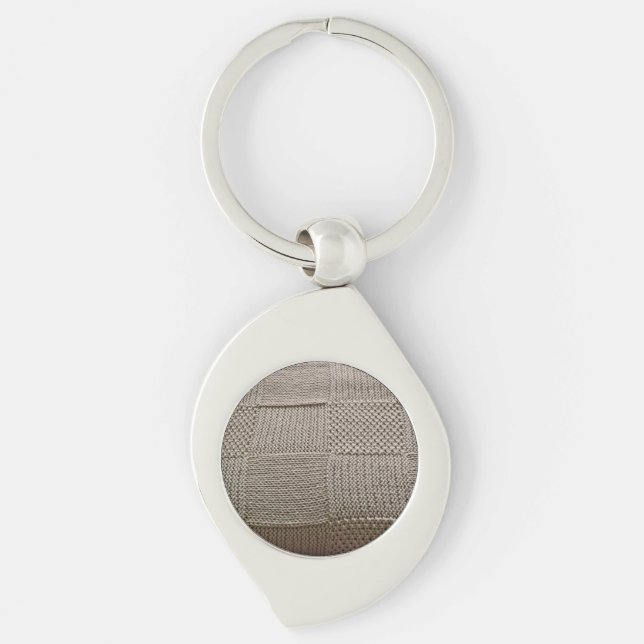Basketweave Patchwork Knit by Shirley Taylor Key Ring (Front)