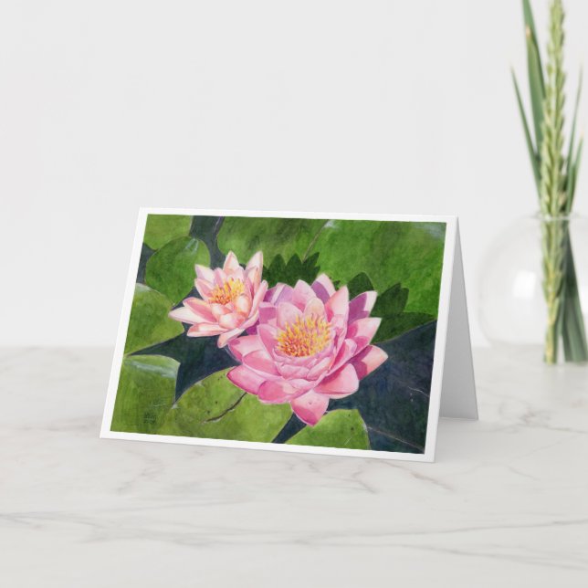 Basking in the Sun watercolor art greeting card (Front)