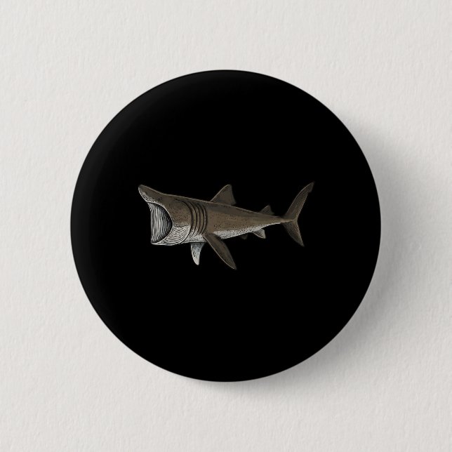 Basking Shark 6 Cm Round Badge (Front)