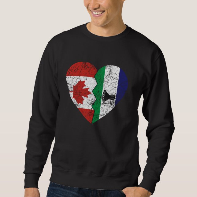 Basotho Canadian Flags Heart Canada Lesotho Roots  Sweatshirt (Front)