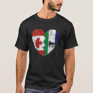 Basotho Canadian Flags Heart Canada Lesotho Roots T-Shirt