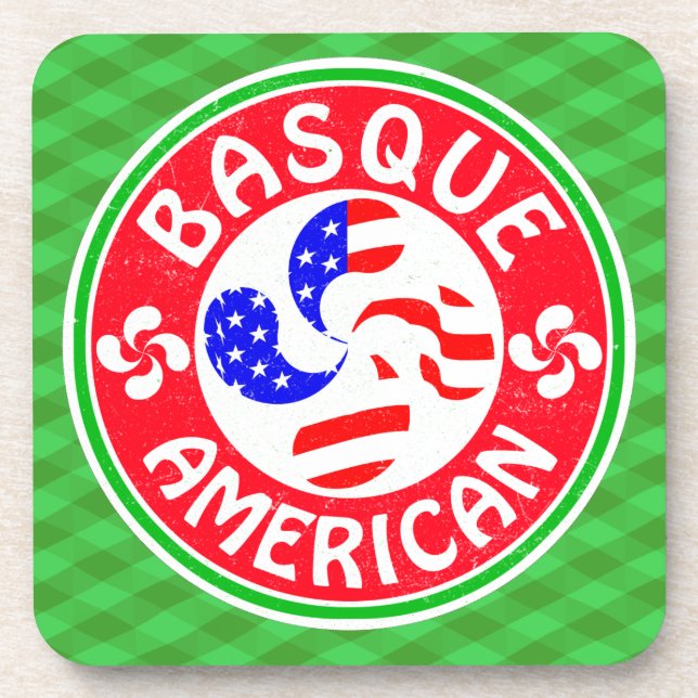 Basque American Euskara Lauburu Cross Coaster (Front)