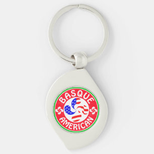 Basque American Euskara Lauburu Cross Key Ring