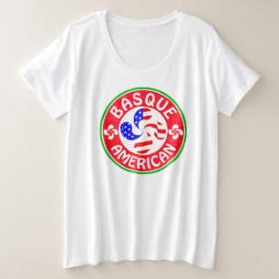 Basque American Euskara Lauburu Cross Plus Size T-Shirt