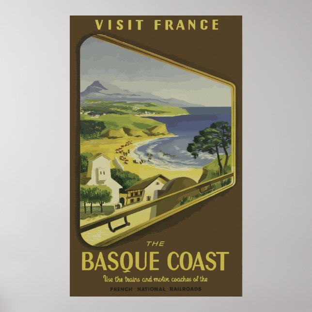Basque Coast - France Vintage Poster (Front)