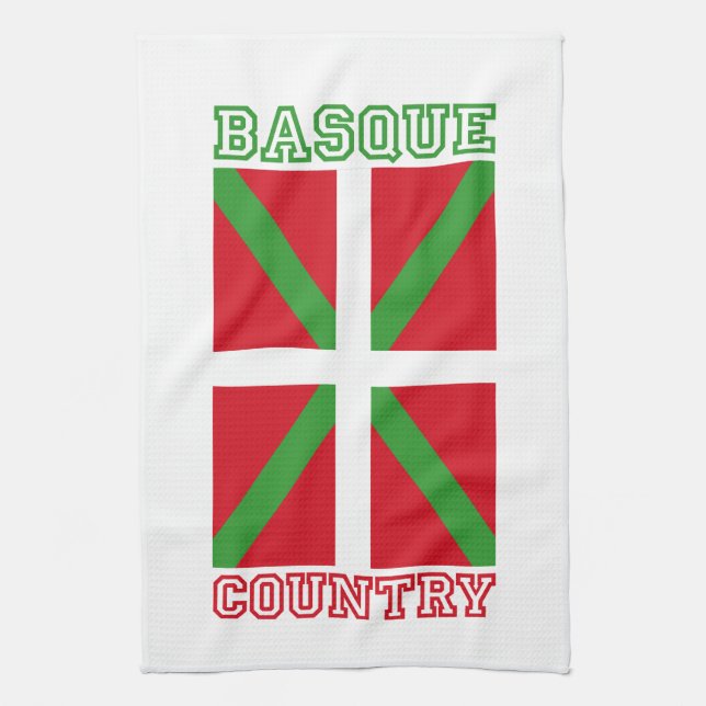 Basque Country and ikurriña, Tea Towel (Vertical)