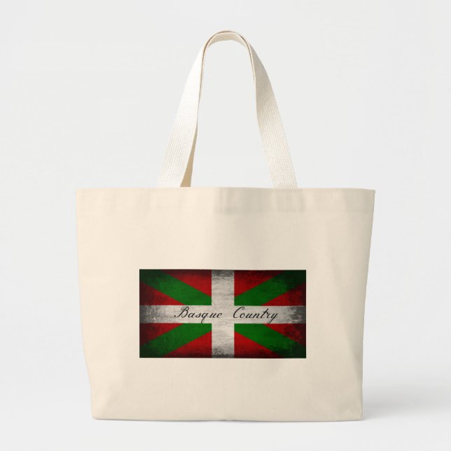 Basque Country Distressed Flag Large Tote Bag (Front)