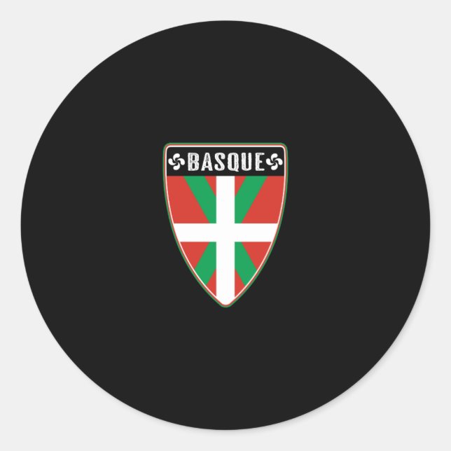 Basque Country Shield Classic Round Sticker (Front)