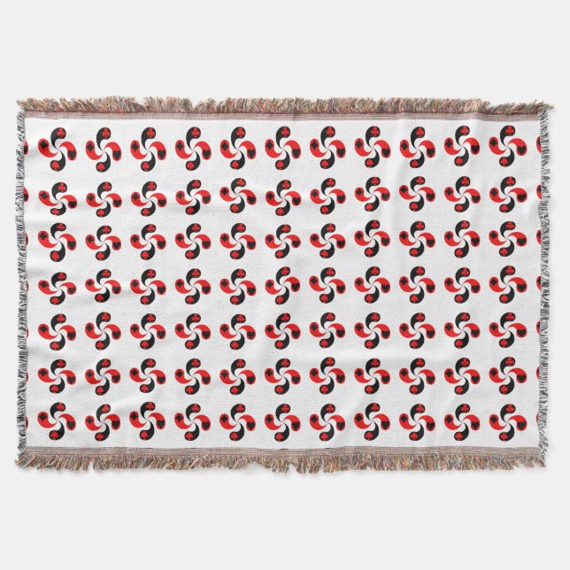 Basque Cross Lauburu Card Symbols Blanket (Front)