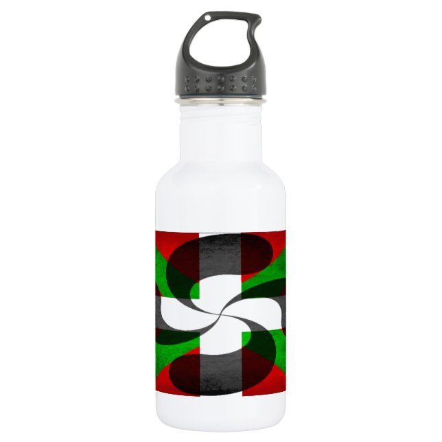 Basque Flag and Cross 532 Ml Water Bottle (Front)