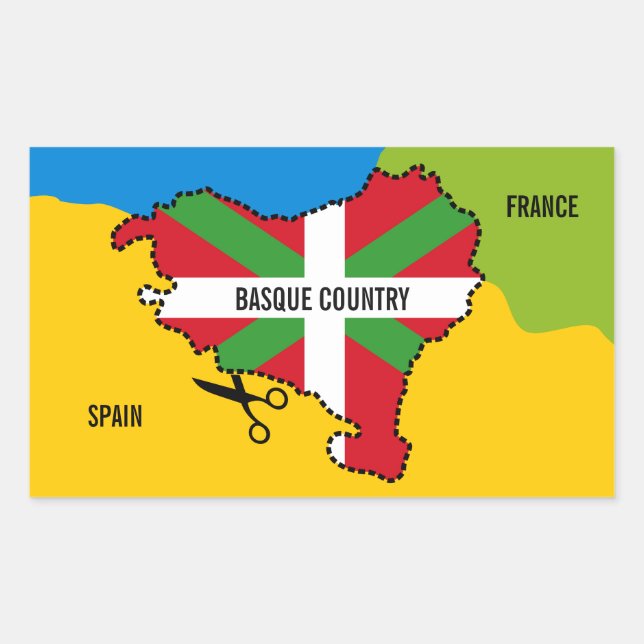 Basque flag Ikurriña, Basque Country independence, Rectangular Sticker (Front)