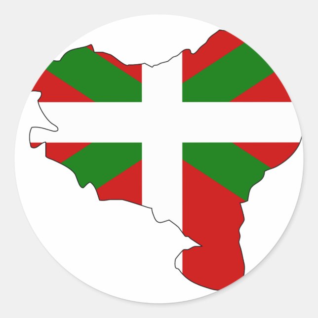 Basque flag map classic round sticker (Front)
