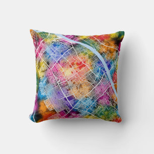 Basrah Iraq City Map Cushion