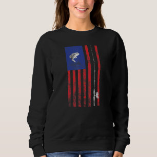 Bass American Flag Fishing Pole Vintage Sweatshirt