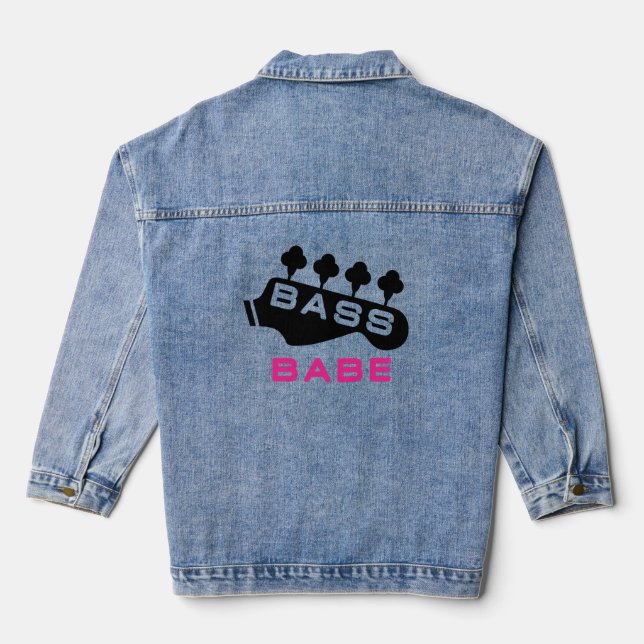 Bass Babe Gift For Bassist Denim Jacket (Back)