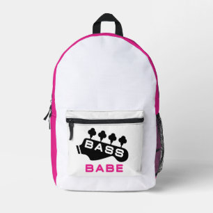 Bass Babe Gift For Bassist Printed Backpack